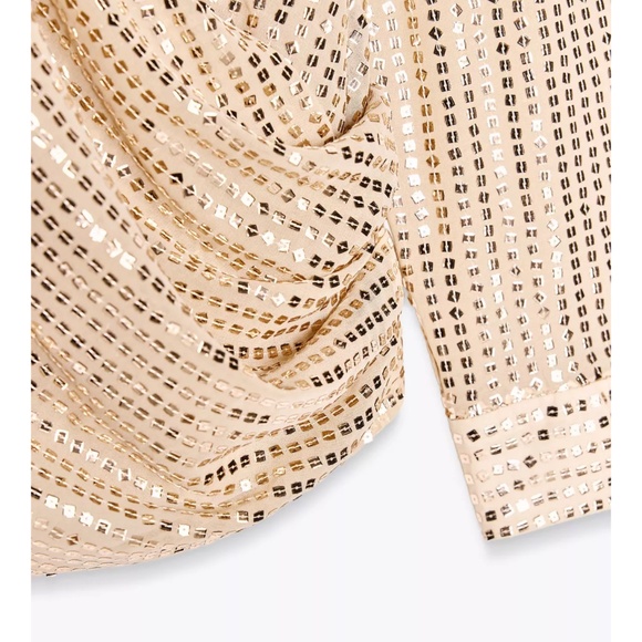 NWT Zara Sequin Wrap Blouse Sz.L - Picture 10 of 10